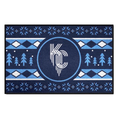 Fan Mats  LLC Kansas City Royals Starter Mat Holiday Sweater Blue