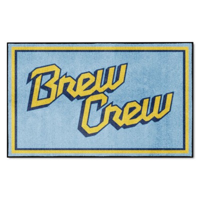 Fan Mats  LLC Milwaukee Brewers 4x6 Rug Blue