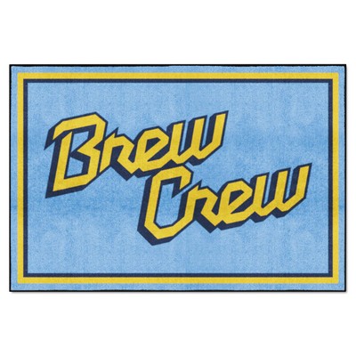 Fan Mats  LLC Milwaukee Brewers 5x8 Rug Blue