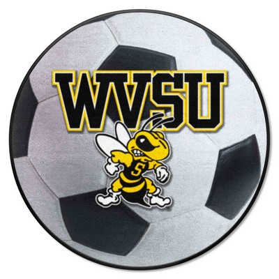 Fan Mats  LLC West Virginia State Yellow Jackets Soccer Ball Mat White