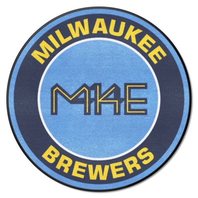 Fan Mats  LLC Milwaukee Brewers Roundel Mat Blue