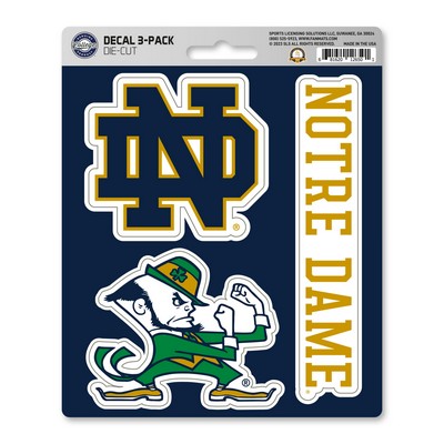 Fan Mats  LLC Notre Dame Fighting Irish Decal 3-pk Blue