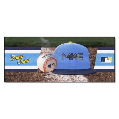 Fan Mats  LLC Milwaukee Brewers Baseball Runner Blue