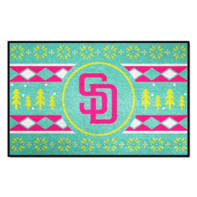 Fan Mats  LLC San Diego Padres Starter Mat Holiday Sweater Mint