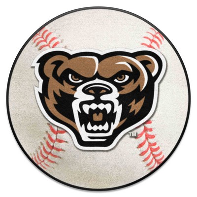 Fan Mats  LLC Oakland Golden Grizzlies Baseball Mat White