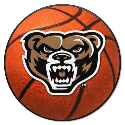 Fan Mats  LLC Oakland Golden Grizzlies Basketball Mat Orange