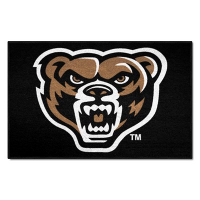 Fan Mats  LLC Oakland Golden Grizzlies Starter Mat Black