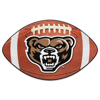 Fan Mats  LLC Oakland Golden Grizzlies Football Mat Brown