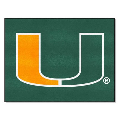 Fan Mats  LLC Miami Hurricanes All-Star Mat Green