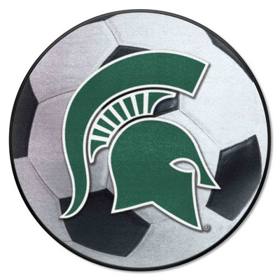 Fan Mats  LLC Michigan State Spartans Soccer Ball Mat White