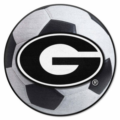 Fan Mats  LLC Georgia Bulldogs Soccer Ball Mat White