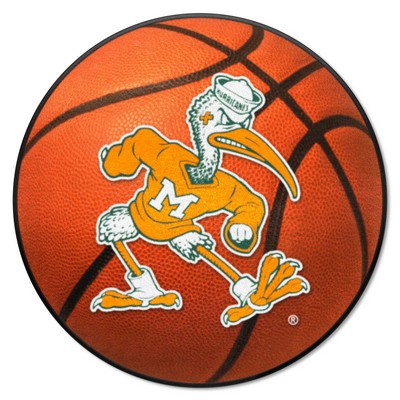 Fan Mats  LLC Miami Hurricanes Basketball Mat Orange