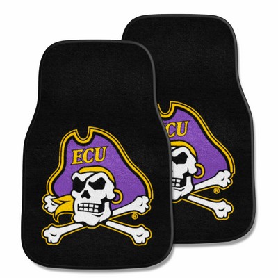 Fan Mats  LLC East Carolina Pirates 2-pc Carpet Car Mat Set Black