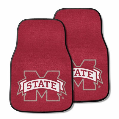 Fan Mats  LLC Mississippi State Bulldogs 2-pc Carpet Car Mat Set Maroon