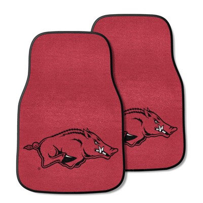 Fan Mats  LLC Arkansas Razorbacks 2-pc Carpet Car Mat Set Maroon