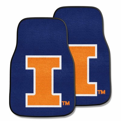 Fan Mats  LLC Illinois Illini 2-pc Carpet Car Mat Set Blue