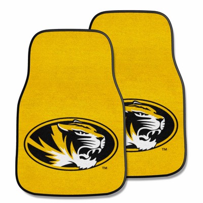 Fan Mats  LLC Missouri Tigers 2-pc Carpet Car Mat Set Yellow