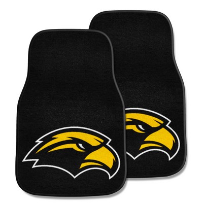 Fan Mats  LLC Southern Miss Golden Eagles 2-pc Carpet Car Mat Set Black