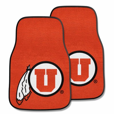 Fan Mats  LLC Utah Utes 2-pc Carpet Car Mat Set Red