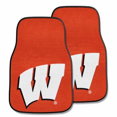 Fan Mats  LLC Wisconsin Badgers 2-pc Carpet Car Mat Set Red