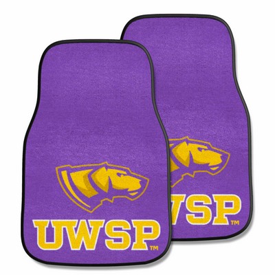 Fan Mats  LLC Wisconsin-Stevens Point Pointers 2-pc Carpet Car Mat Set Purple