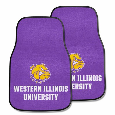 Fan Mats  LLC Western Illinois Leathernecks 2-pc Carpet Car Mat Set Purple