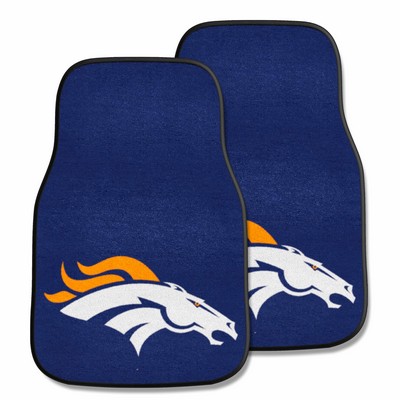 Fan Mats  LLC Denver Broncos 2-pc Carpet Car Mat Set Navy