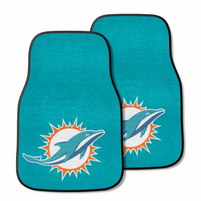 Fan Mats  LLC Miami Dolphins 2-pc Carpet Car Mat Set Teal