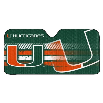 Fan Mats  LLC Miami Hurricanes Auto Shade Green