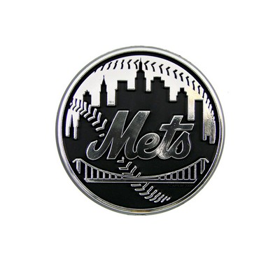 Fan Mats  LLC New York Mets Molded Chrome Emblem Chrome