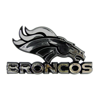 Fan Mats  LLC Denver Broncos Molded Chrome Emblem Chrome