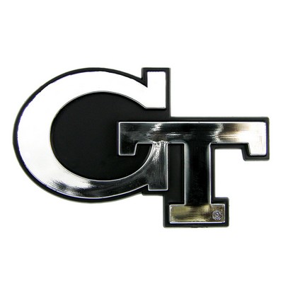 Fan Mats  LLC Georgia Tech Yellow Jackets Molded Chrome Emblem Chrome