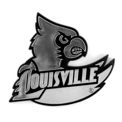 Fan Mats  LLC Louisville Cardinals Molded Chrome Emblem Chrome