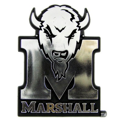 Fan Mats  LLC Marshall Thundering Herd Molded Chrome Emblem Chrome