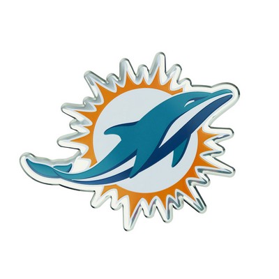 Fan Mats  LLC Miami Dolphins Embossed Color Emblem Aqua