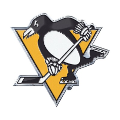 Fan Mats  LLC Pittsburgh Penguins Embossed Color Emblem Yellow & Black