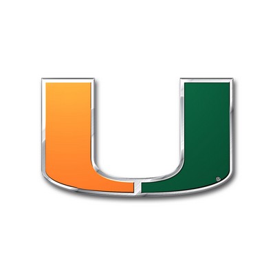 Fan Mats  LLC Miami Hurricanes Embossed Color Emblem Green & Orange