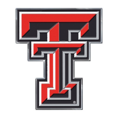 Fan Mats  LLC Texas Tech Red Raiders Embossed Color Emblem Red & Black