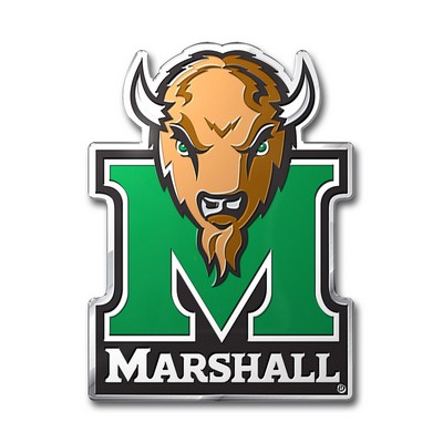 Fan Mats  LLC Marshall Thundering Herd Embossed Color Emblem Green & Tan