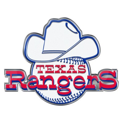 Fan Mats  LLC Texas Rangers Embossed Color Emblem2 Red