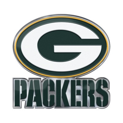 Fan Mats  LLC Green Bay Packers Embossed Color Emblem2 White & Green