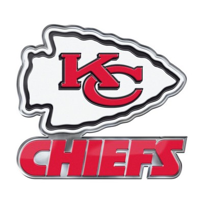 Fan Mats  LLC Kansas City Chiefs Embossed Color Emblem2 Red