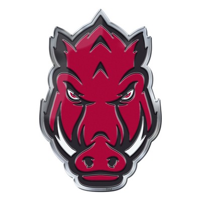 Fan Mats  LLC Arkansas Razorbacks Embossed Color Emblem2 Maroon