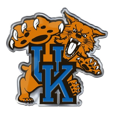 Fan Mats  LLC Kentucky Wildcats Embossed Color Emblem2 Tan & Blue