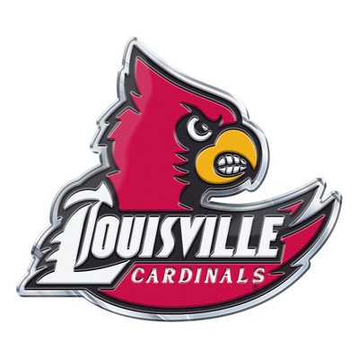 Fan Mats  LLC Louisville Cardinals Embossed Color Emblem2 Red