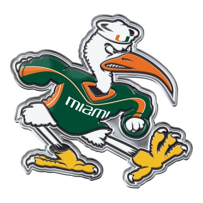 Fan Mats  LLC Miami Hurricanes Embossed Color Emblem2 Green & Orange