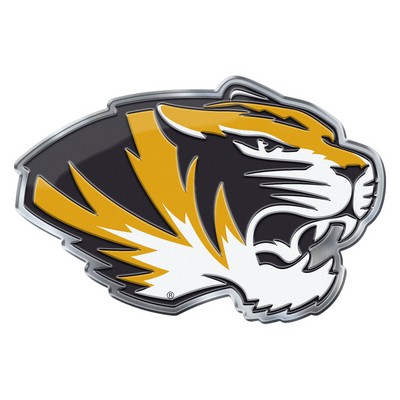 Fan Mats  LLC Missouri Tigers Embossed Color Emblem2 Black & Yellow