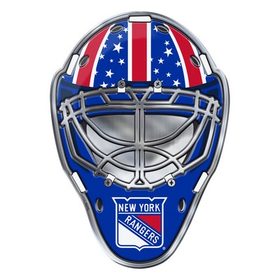 Fan Mats  LLC New York Rangers Embossed Helmet Emblem Blue