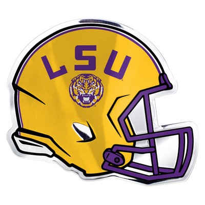 Fan Mats  LLC LSU Tigers Embossed Helmet Emblem Purple & Yellow