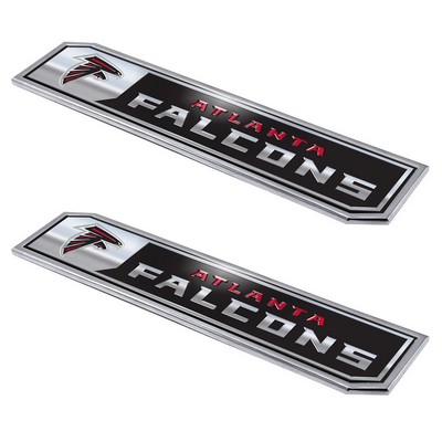 Fan Mats  LLC Atlanta Falcons Embossed Truck Emblem 2-pk Black